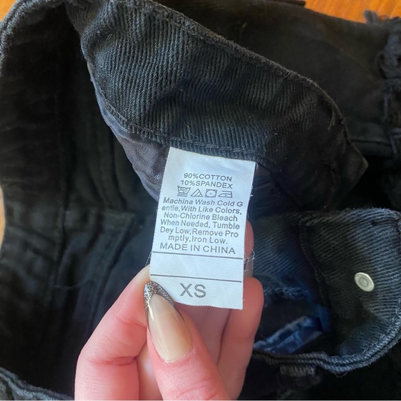 Black Distressed Denim Shorts - Picture 6 of 11